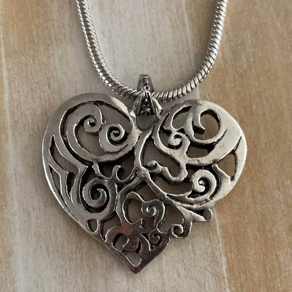 New CJ Banks silver heart necklace